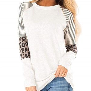 Long Sleeve Leopard color block